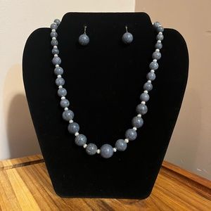 Blue New Zealand Necklace Earring set